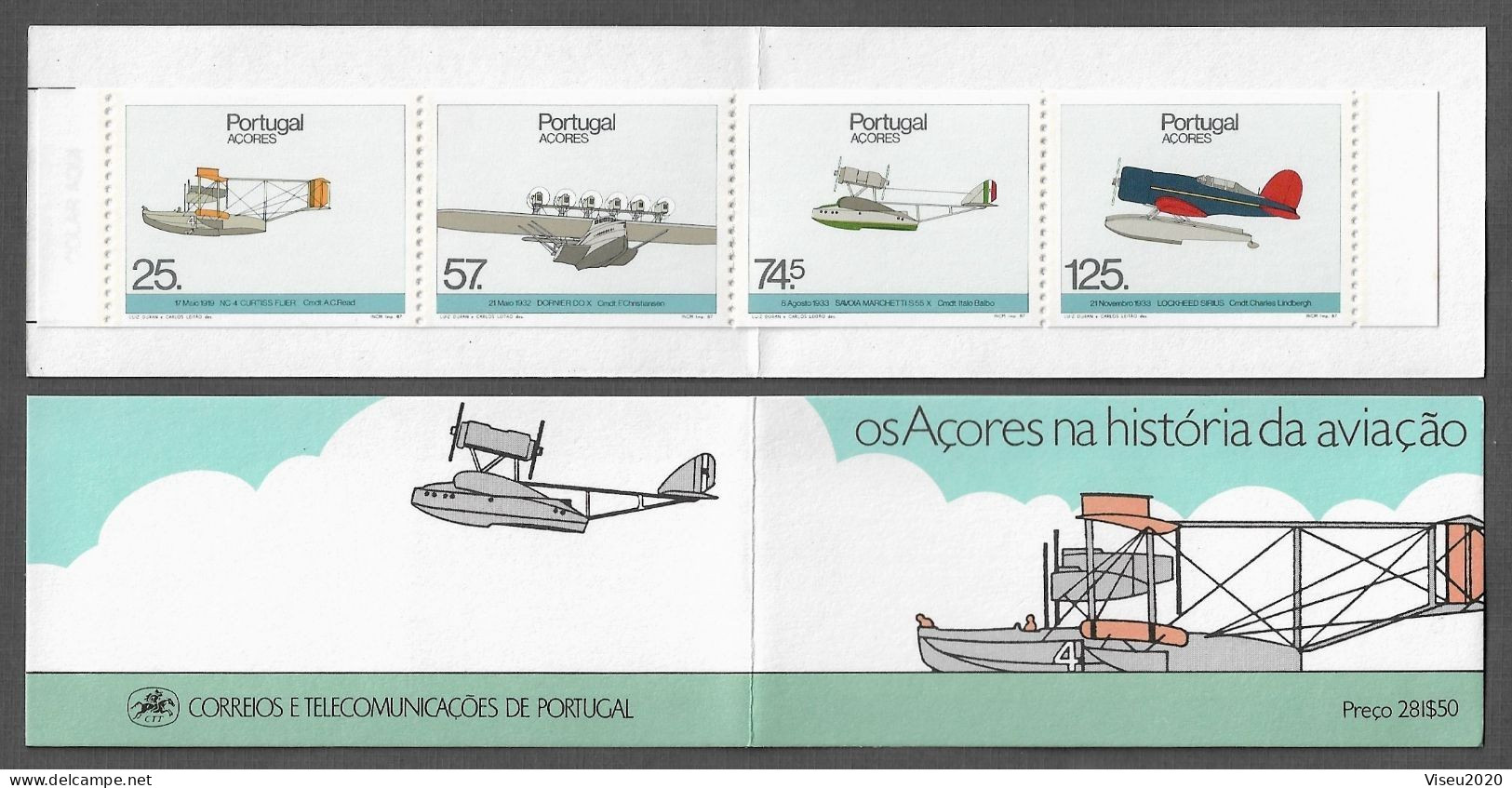 Portugal Booklet  Afinsa 56 - AZORES 1987 Aviation History - Planes MNH - Carnets