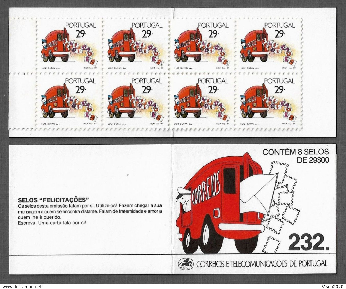 Portugal Booklet  Afinsa 66 - 1989 GREETINGS STAMPS MNH - Carnets