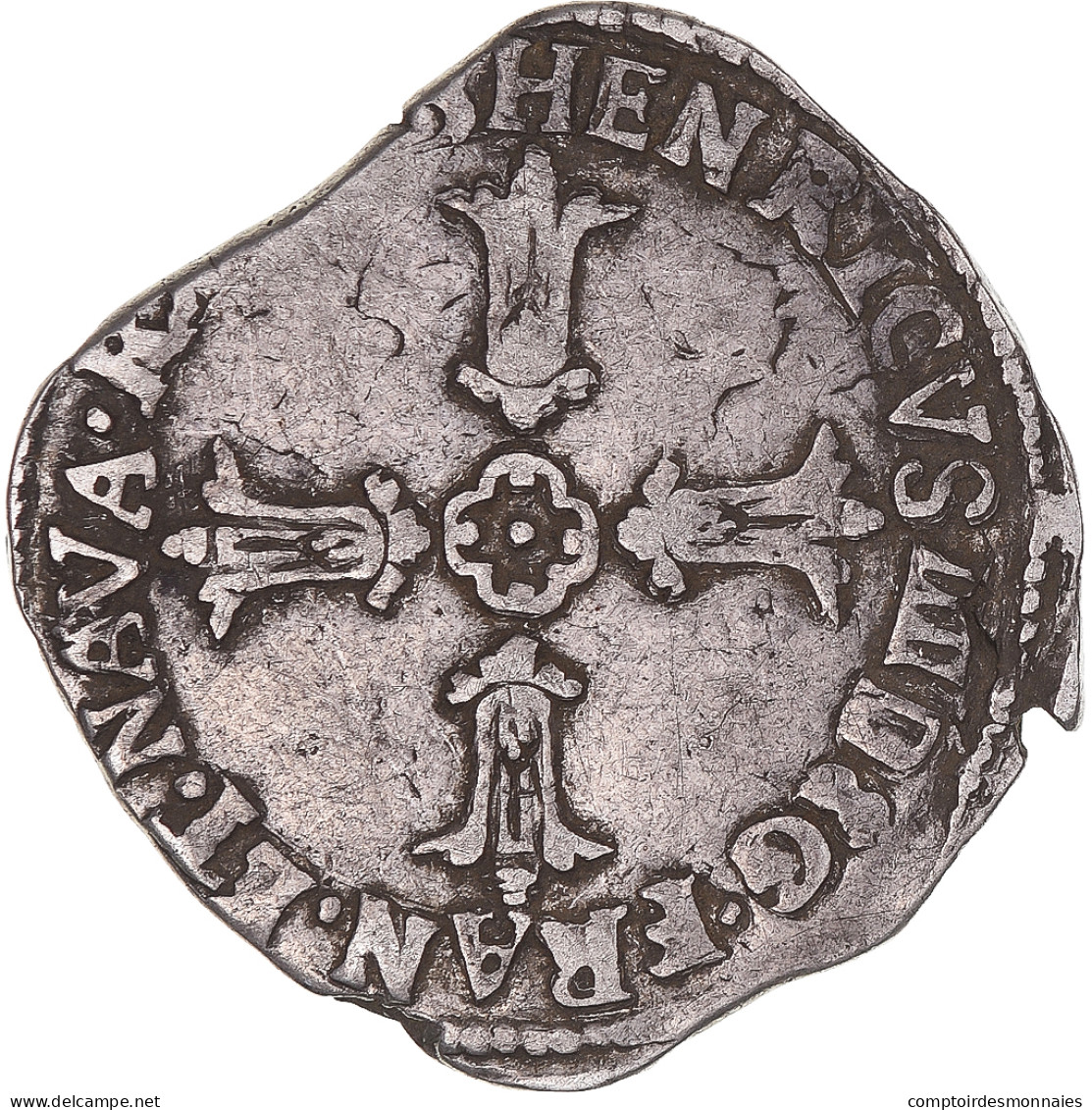 Monnaie, France, Henri IV, 1/4 Ecu, Bordeaux, TB+, Argent, Gadoury:597 - 1589-1610 Hendrik IV
