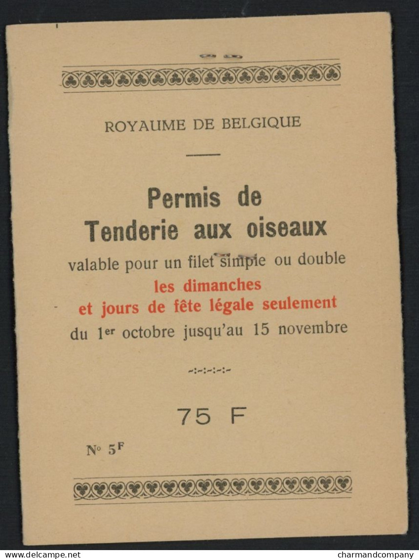 Permis De Tenderie Aux Oiseaux - Mont-sur-Marchienne - 1960-1964 - Voir Scans - Historische Documenten