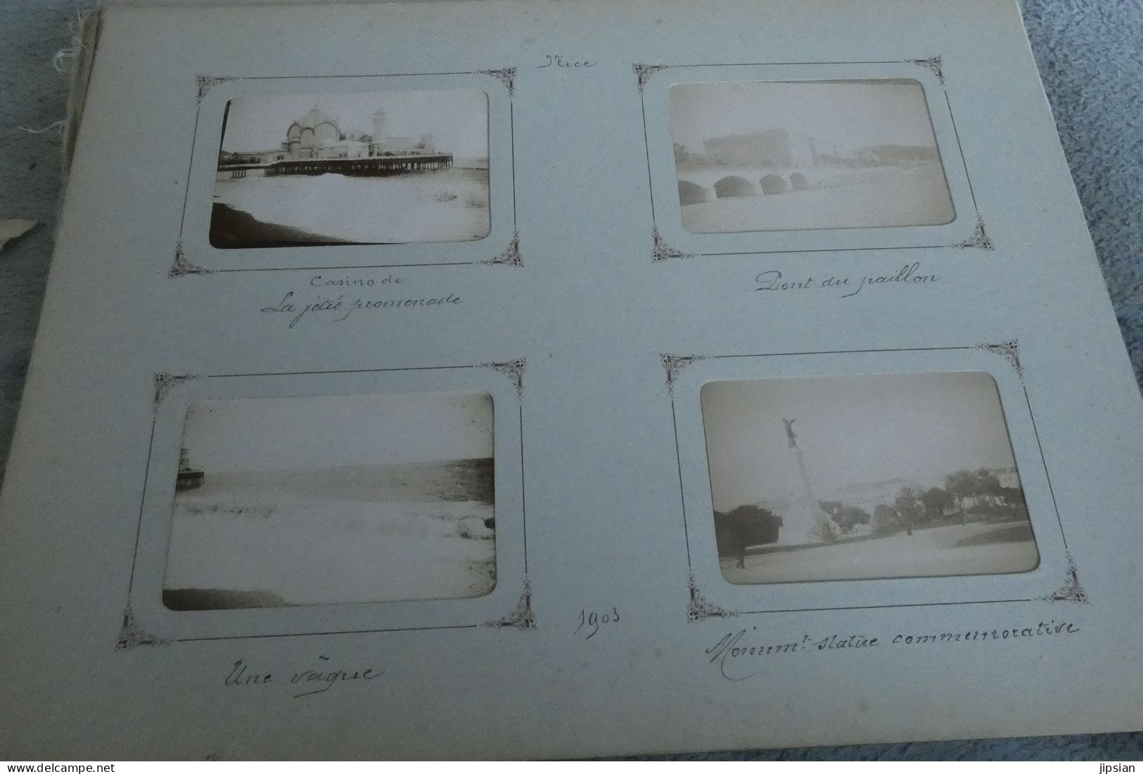 lot de 116 photos originales de 1903 de Nice ainsi que Beaulieu et Marseille M1