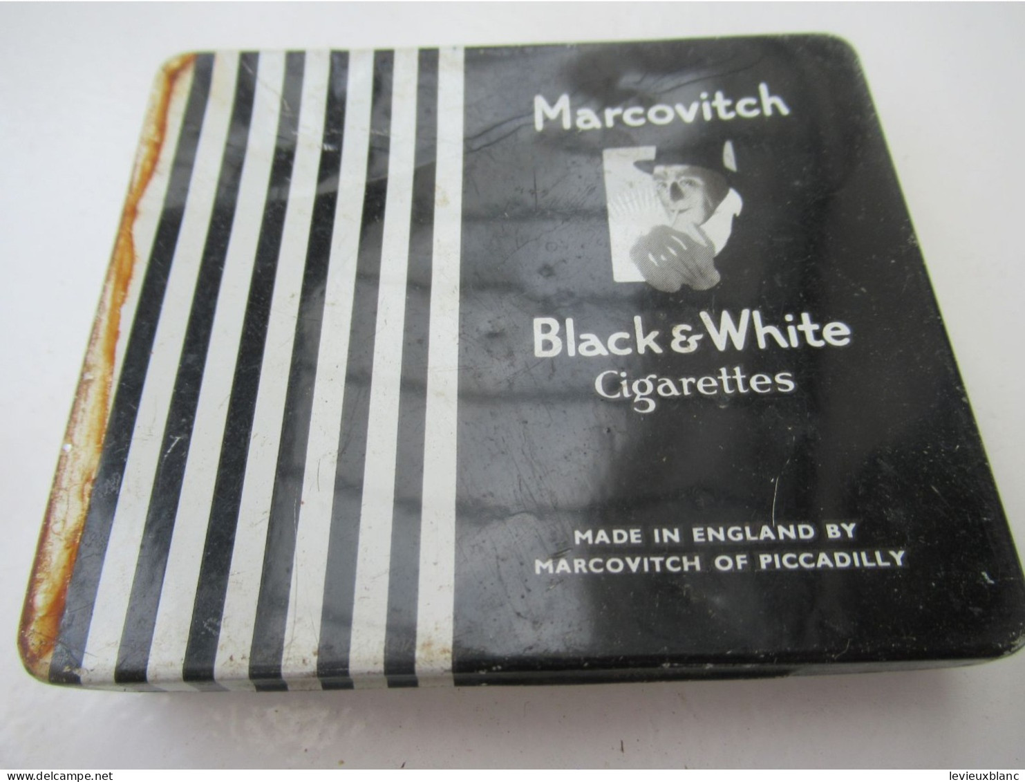 Boite Publicitaire Métallique/Cigarettes/BLACK & WHITE/Marcovitch/ England /Fly AIR FRANCE/Vers 1950-1970        BFPP257 - Scatole