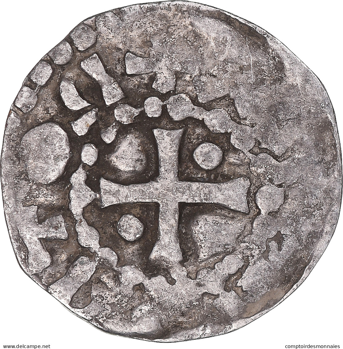 Monnaie, France, Robert II, Denier, Ca. 987-990, Soissons, Légende Rétrograde - 996-1031 Robert II De Vrome