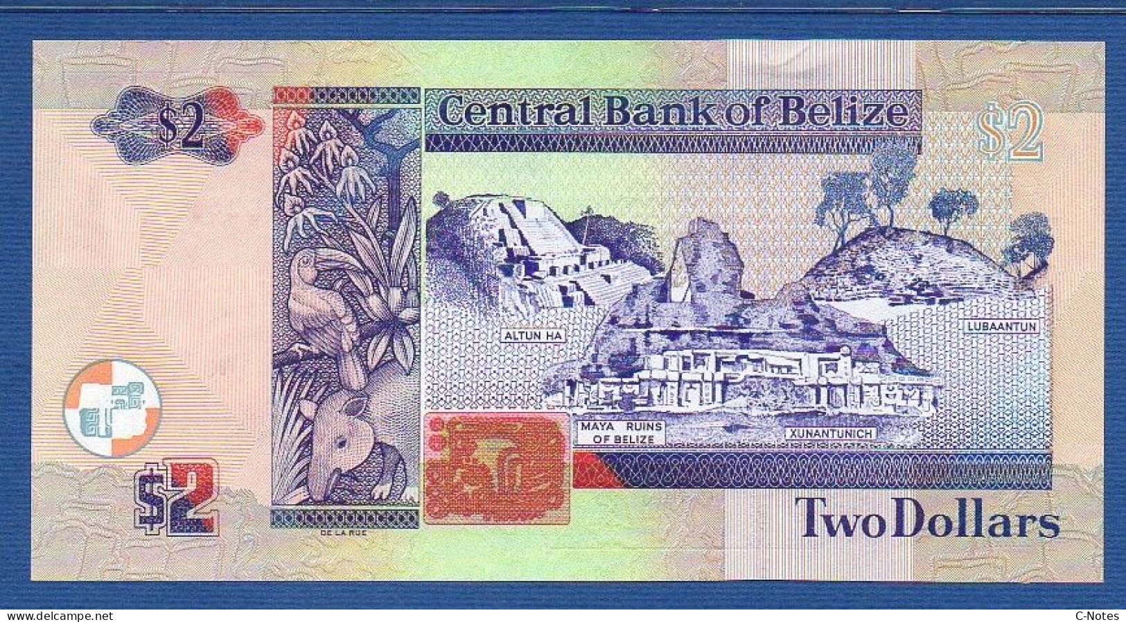 BELIZE - P.66d – 2 Dollars 2011 UNC, S/n DJ510111 - Belice