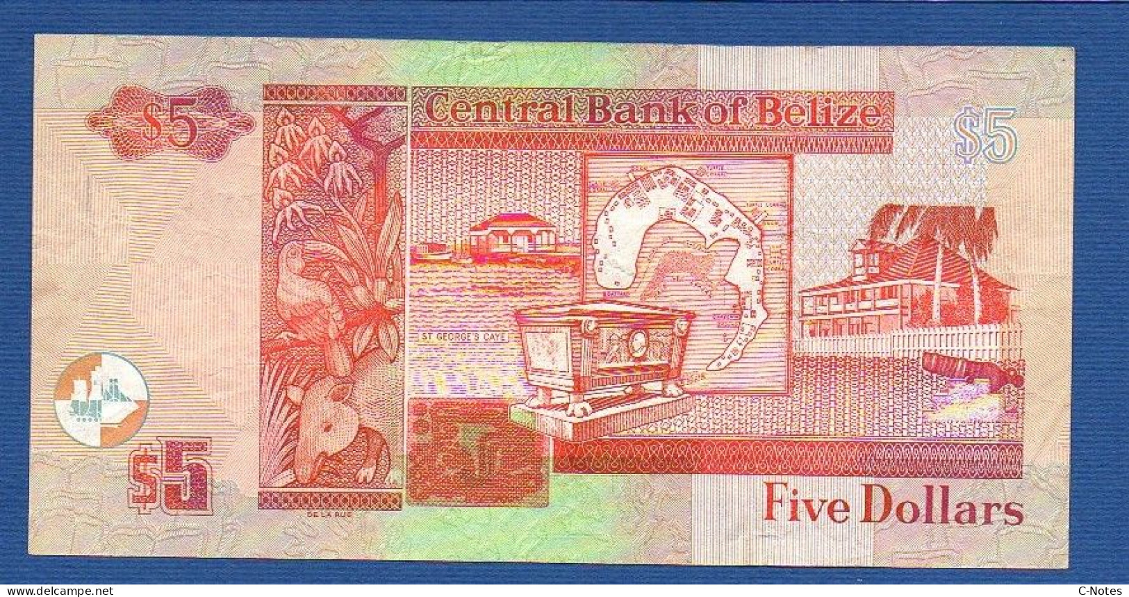 BELIZE - P.61a – 5 Dollars 1999 VF, S/n CA941461 - Belize