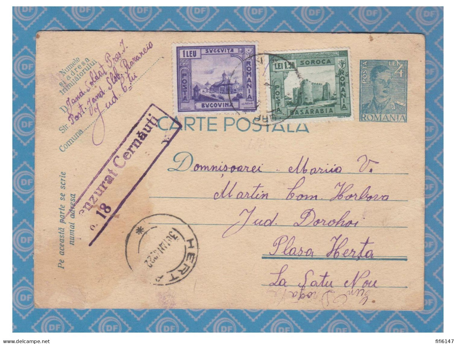 ROUMANIE --1942- Correspondance Militaire -- Censure -- - Marcofilie