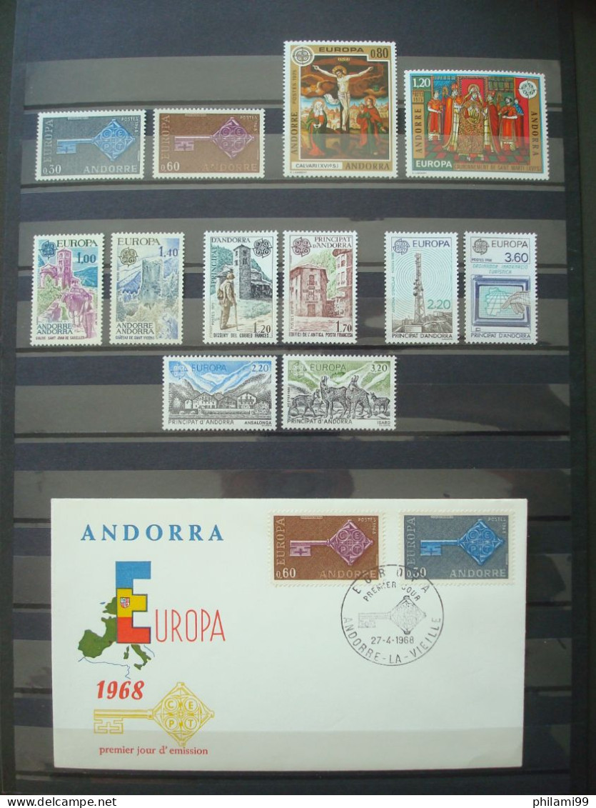 ANDORRA (FR) MNH** EUROPA 6 SETS + 1 FDC / Incl. 1968 - Collections