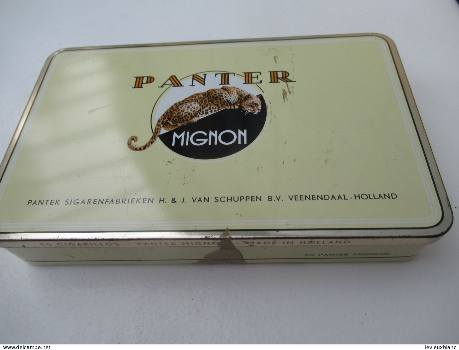 Boite Publicitaire Métallique/PANTER Mignon/50 Cigarillos / Made In HOLLAND/ Vers 1950-1980      BFPP264 - Dosen