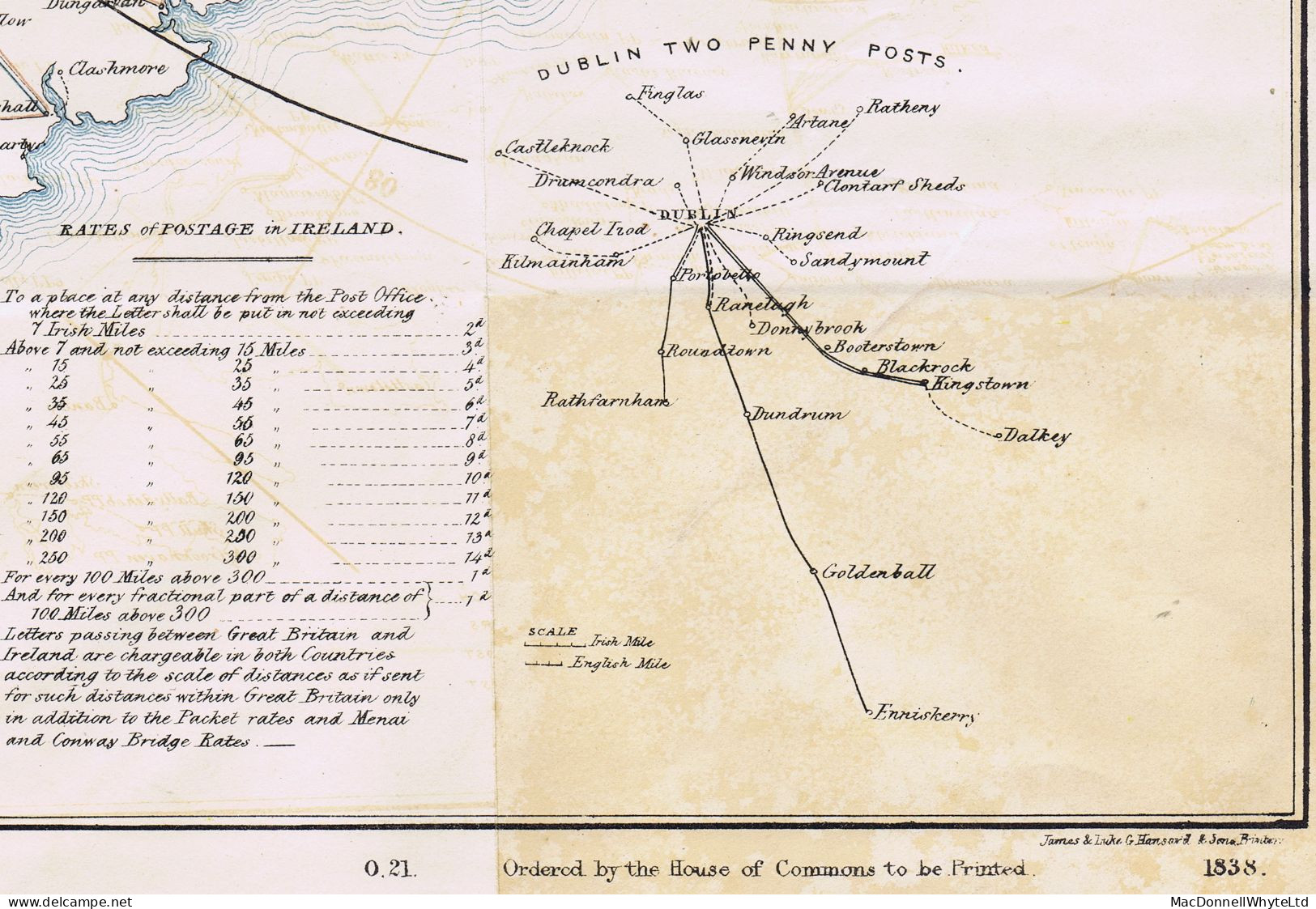 Ireland Dublin Returned Paid Letter 1849 Printed GPO Dublin Wrapper To Rosemount With Green DUNDRUM - Prefilatelia