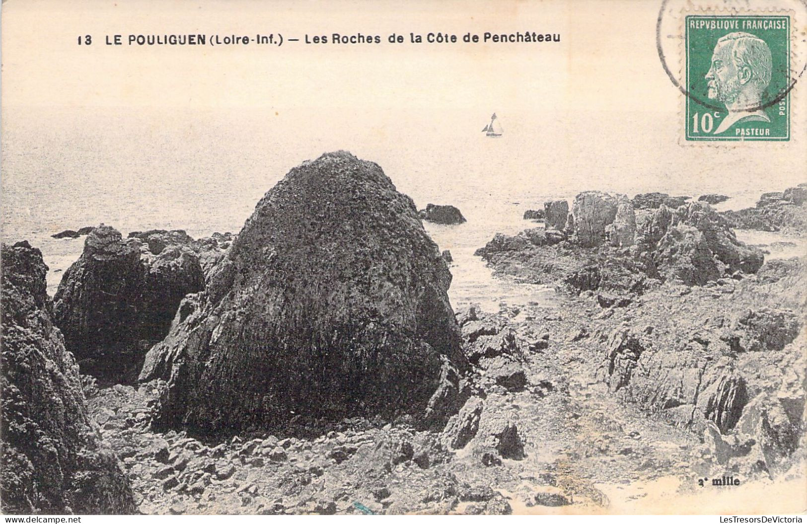 FRANCE - 43 - Le POULIGUEN - Les Roches De La Côte De Penchâteau - Carte Postale Ancienne - Le Pouliguen