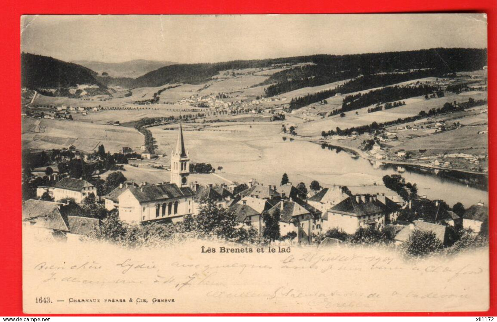 DBB-17 Les Brenets Et Le Lac  Charnaux 1643  Dos Simple. Cachets Chaux-de-Fonds Et Cernier 1901  - Cernier