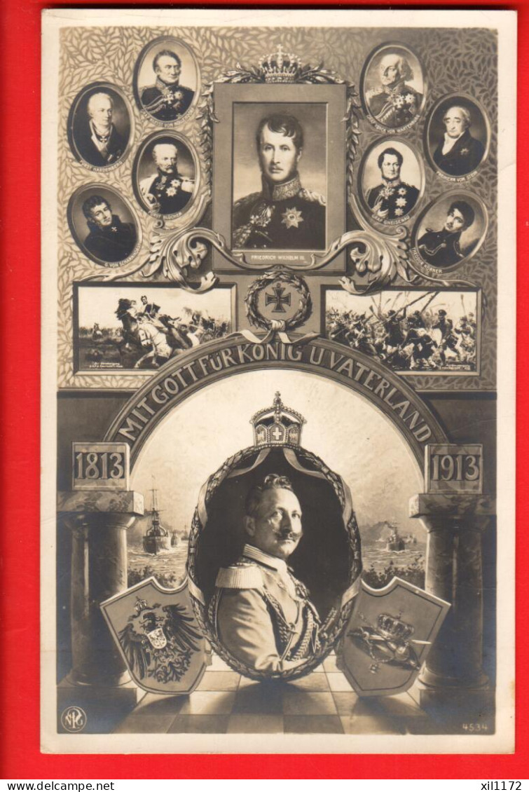 DBB-17  Mit Gott Für K!onig U. Vaterland 1813-1913  NG - Familles Royales