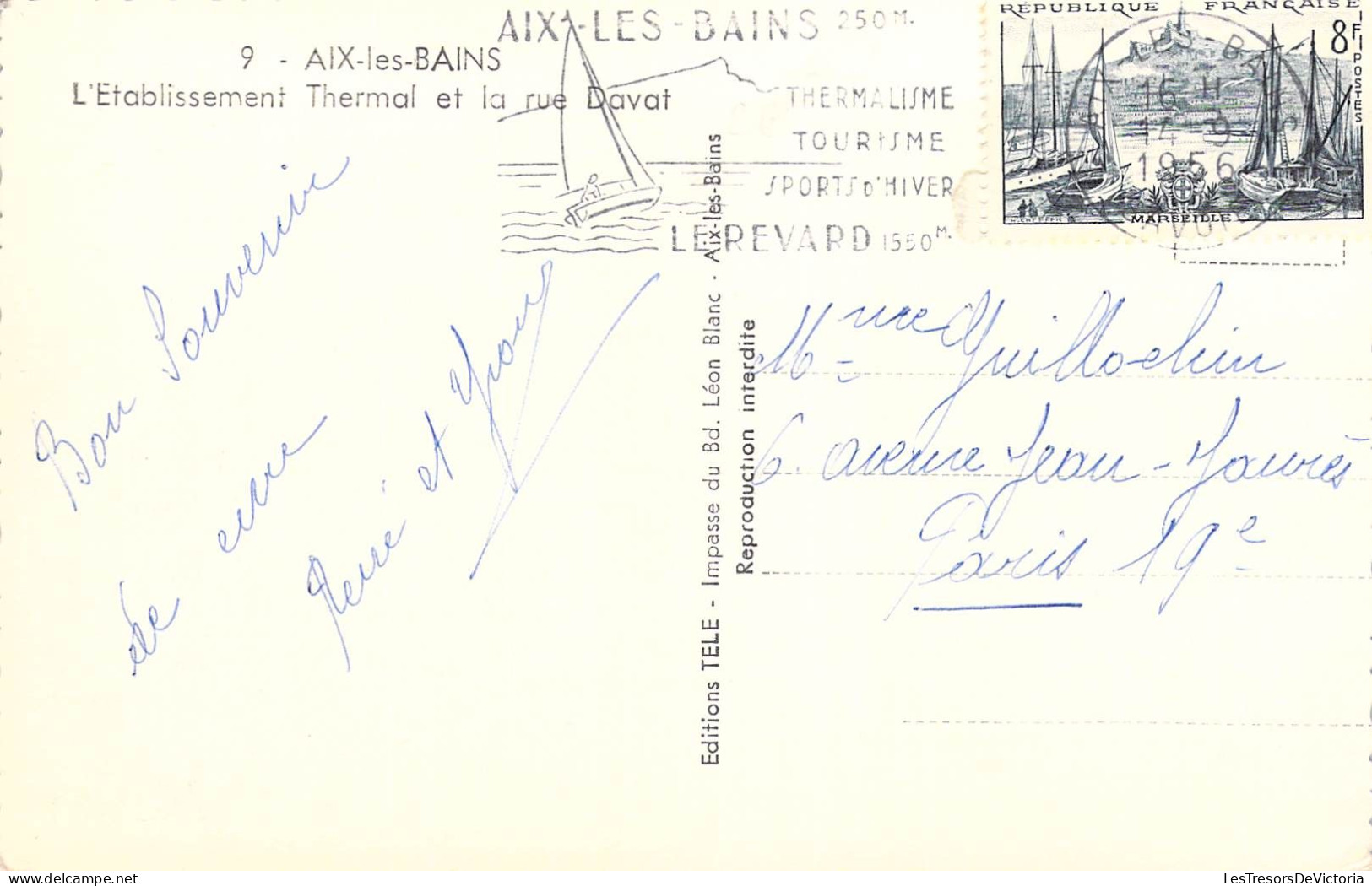FRANCE - 73 - AIX LES BAINS - L'Etablissement Thermal Et La Rue Davat - Editions TELE - Carte Postale Ancienne - Aix Les Bains