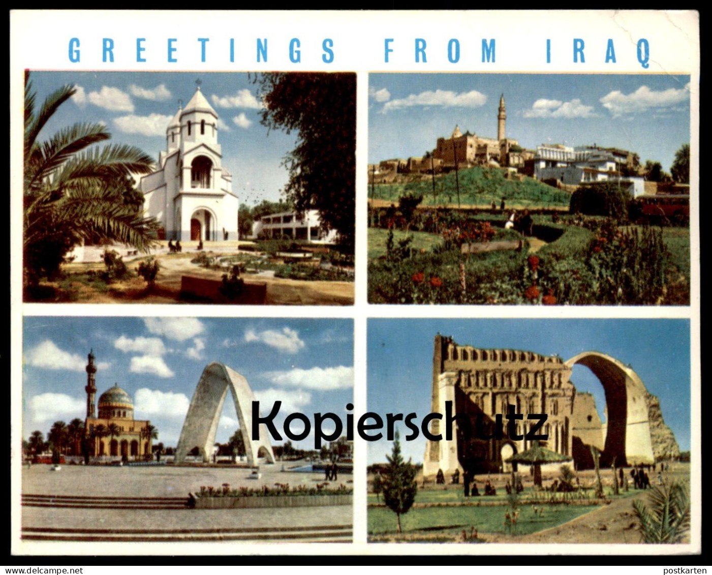 ÄLTERE POSTKARTE GREETINGS FROM IRAQ IRAK MOSQUE BAGHDAD Moschee Cpa Postcard Ansichtskarte AK - Iraq
