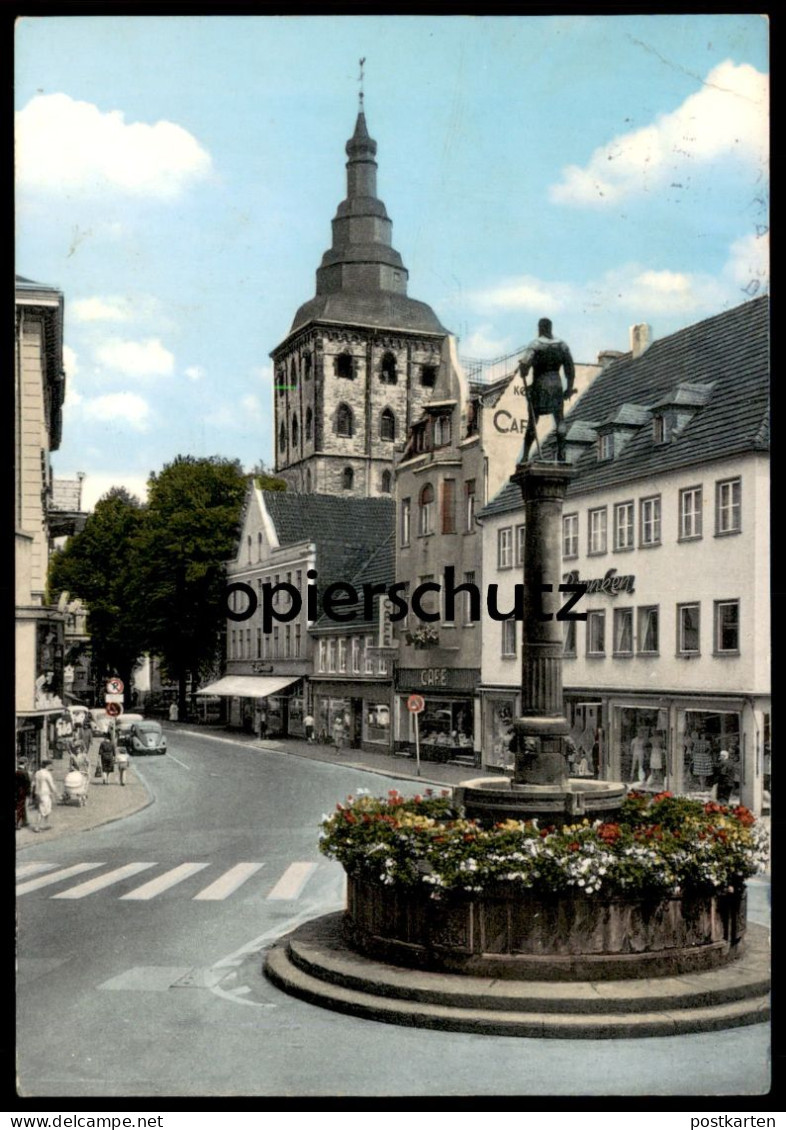 ÄLTERE POSTKARTE LIPPSTADT BERNHARDSBRUNNEN BRUNNEN CAFÉ EIS VOLKSWAGEN VW KÄFER Ansichtskarte AK Postcard Cpa - Lippstadt