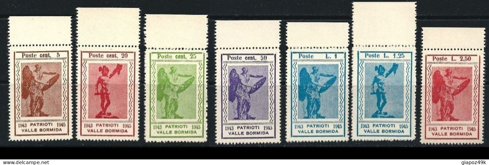 ● ITALIA Emissioni C.L.N. 1945 ֍ Valle Bormida ֍ N. 9 /15  S.g. = NON Garantiti ● Serie Completa ● Lotto N. 1600 B ● - Comitato Di Liberazione Nazionale (CLN)