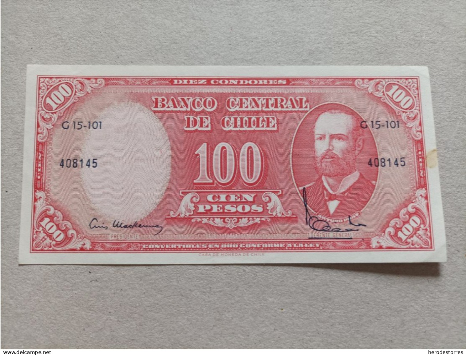 Billete De Chile De 100 Pesos, AUNC - Chili