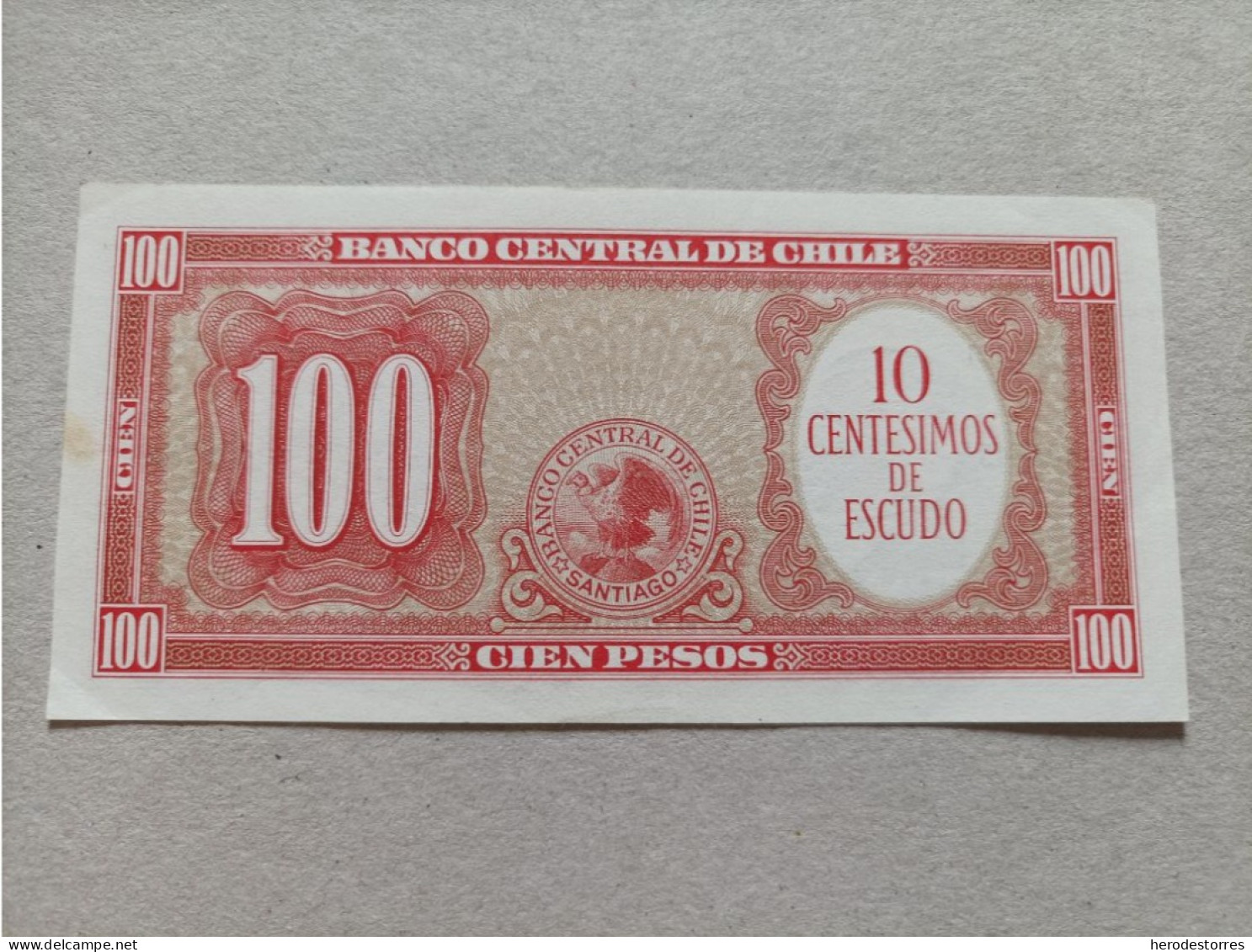 Billete De Chile De 100 Pesos, AUNC - Chili