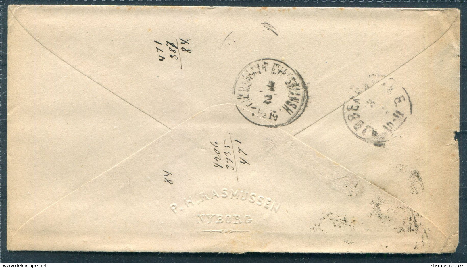 Denmark 4sk Shipmail Cover DPSK. P.EXP. No 6 (192 Numeral) Nyborg - Copenhagen  - Lettres & Documents