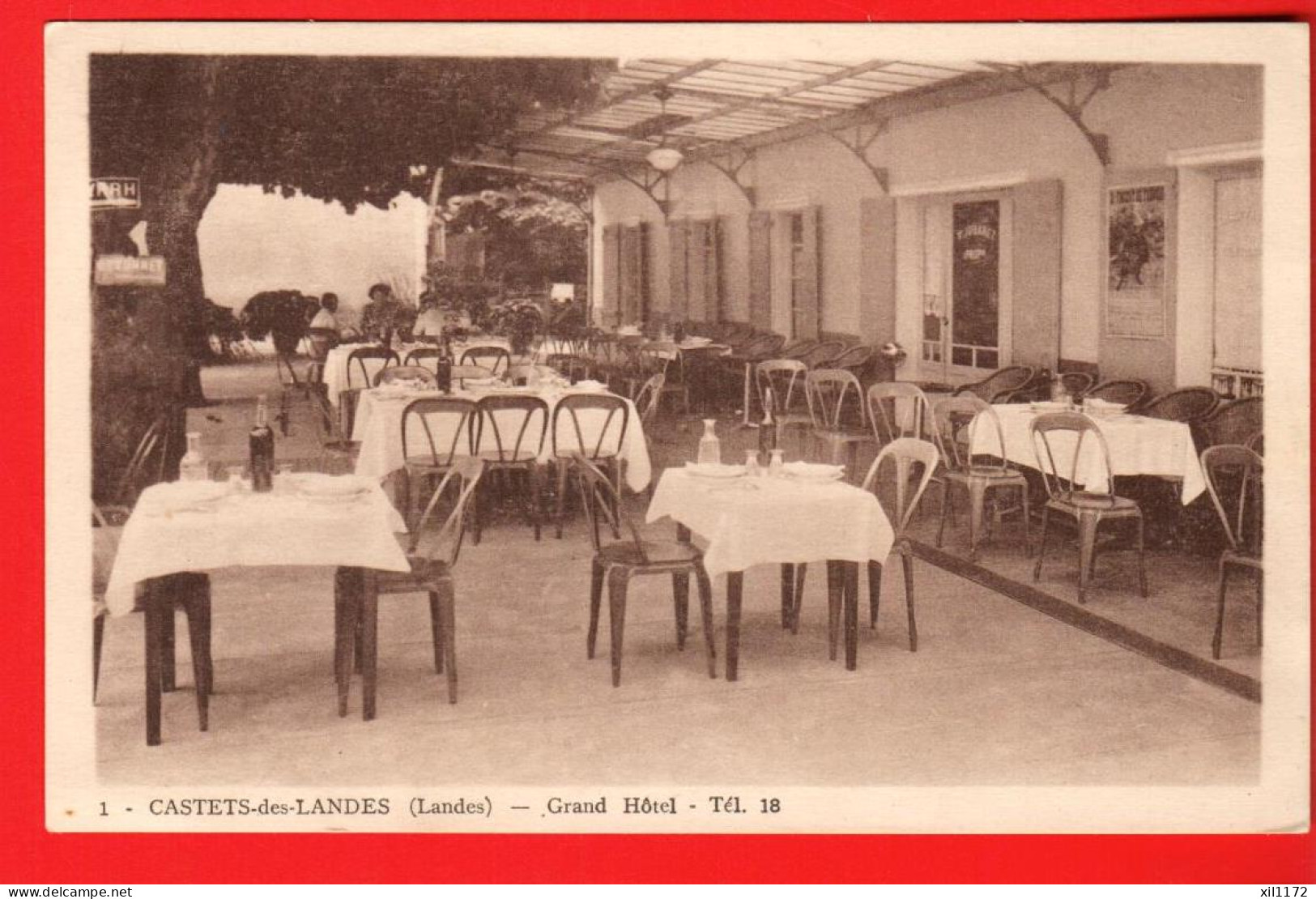 DBB-33  Castets Des Landes Terrasse Salle à Manger Du Grand Hotel.  - Castets