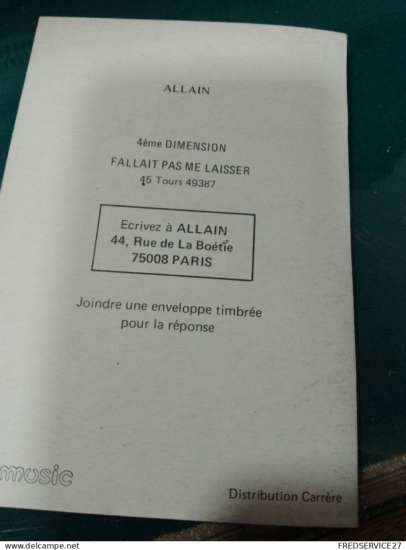 411 // CARTE PHOTO "ALLAIN" FALLAIT PAS ME LAISSER - Photos