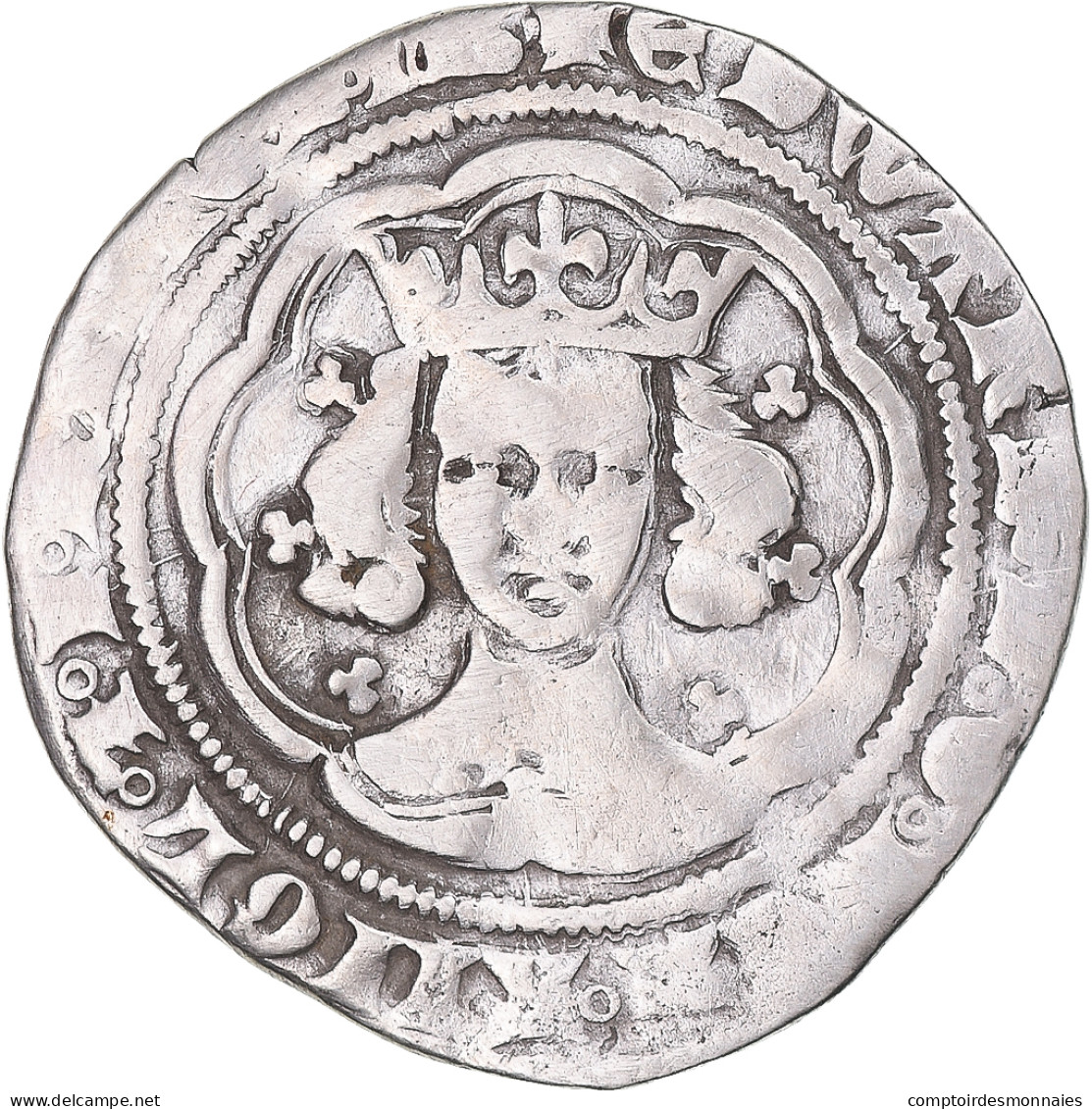 Monnaie, Grande-Bretagne, Edward III, Gros, 1327-1377, Londres, TB+, Argent - 1066-1485 : Vroege Middeleeuwen