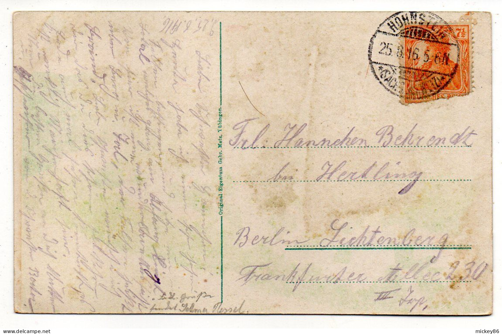 Allemagne--BAD SCHANDAU ---1916--Waltersdorfer Muehle, Polenztal,Saechs Schweiz--cachet HOHNSTEIN - Bad Schandau