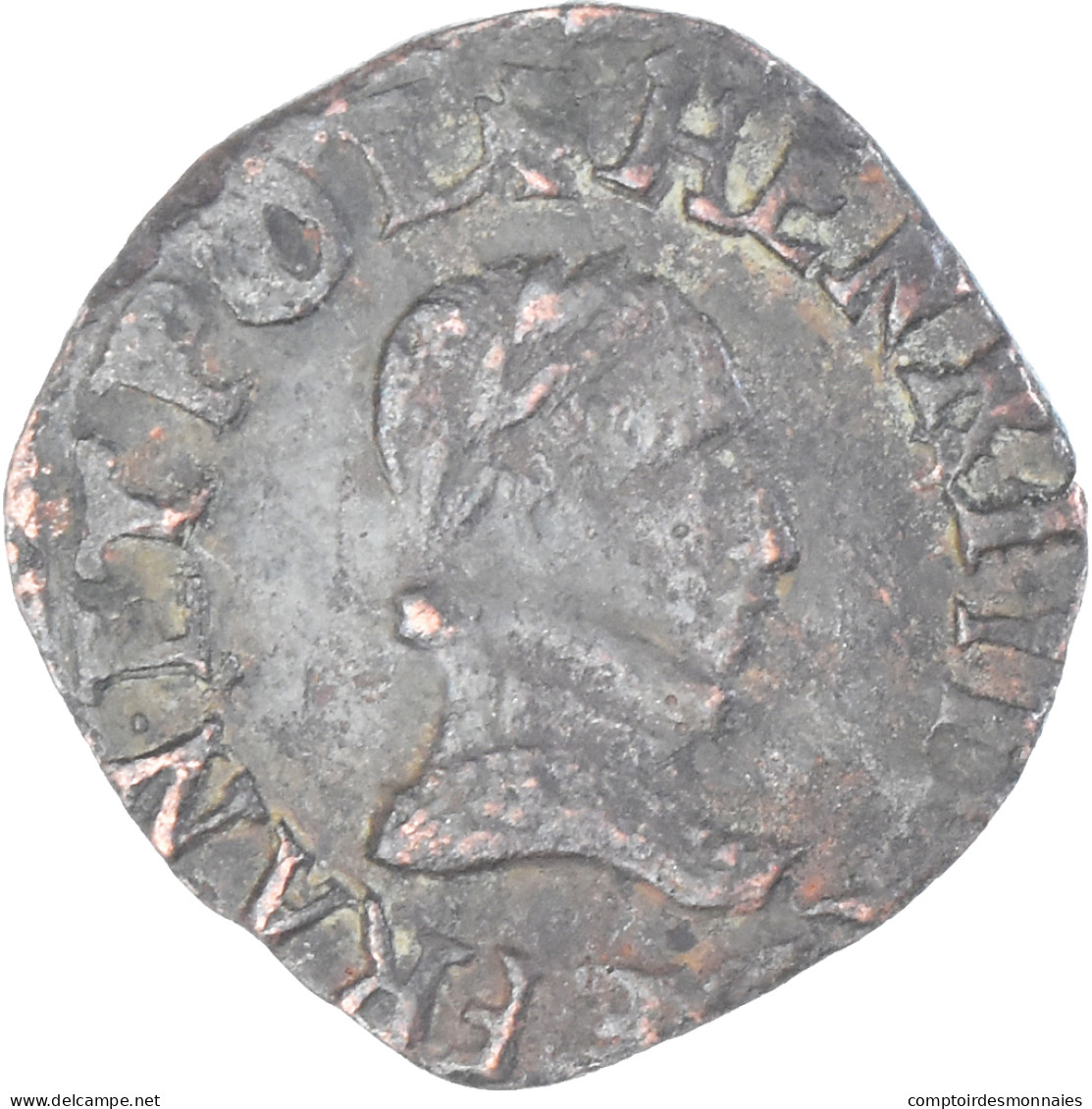 Monnaie, France, Henri III, Denier Tournois, 1587, Troyes, TB+, Cuivre, CGKL:136 - 1574-1589 Enrique III