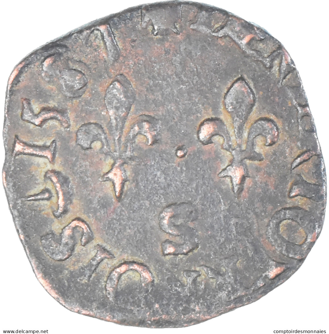 Monnaie, France, Henri III, Denier Tournois, 1587, Troyes, TB+, Cuivre, CGKL:136 - 1574-1589 Heinrich III.