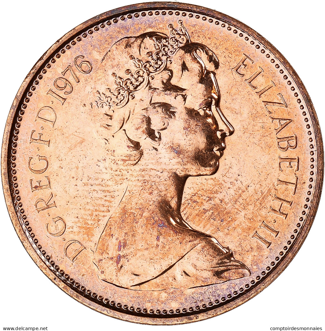 Monnaie, Grande-Bretagne, Elizabeth II, 2 New Pence, 1976, SPL, Bronze, KM:916 - 2 Pence & 2 New Pence