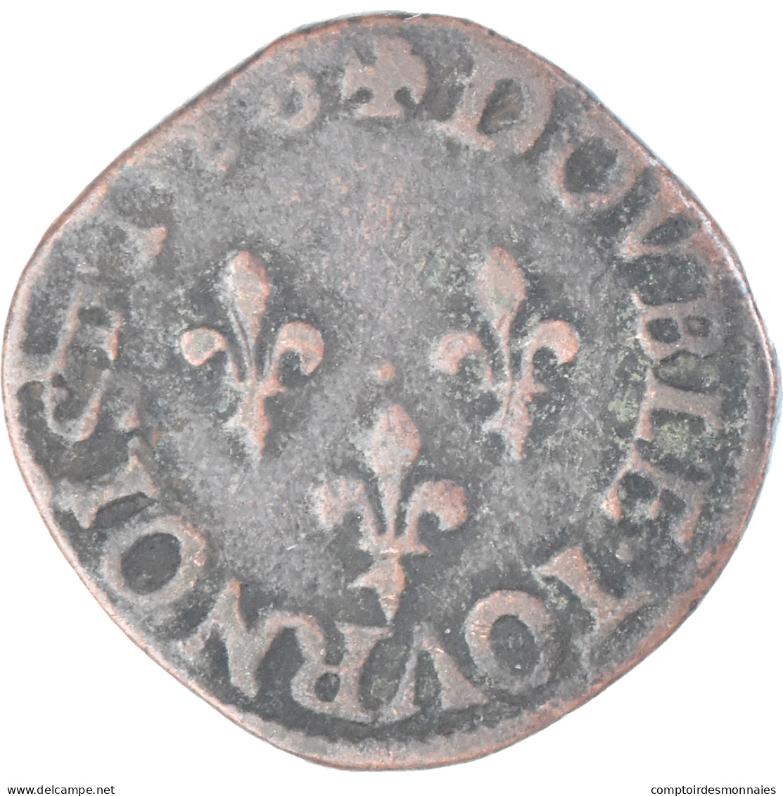 Monnaie, France, Henri III, Double Tournois, 1586?, Troyes, TB, Cuivre, CGKL:134 - 1574-1589 Heinrich III.