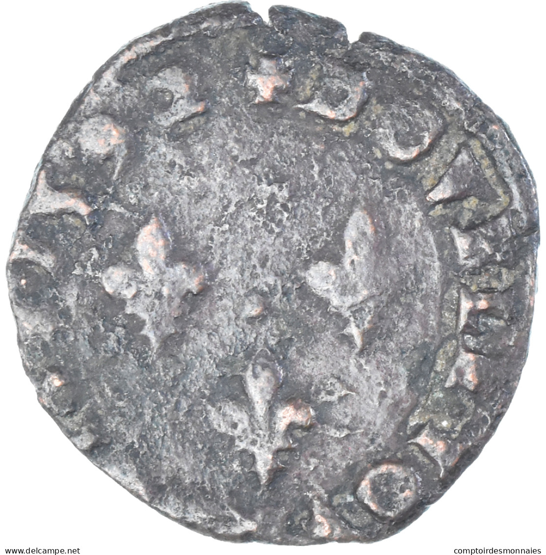 Monnaie, France, Charles X, Double Tournois, 1592, Troyes, TB, Cuivre, CGKL:150 - 1589-1610 Enrique IV