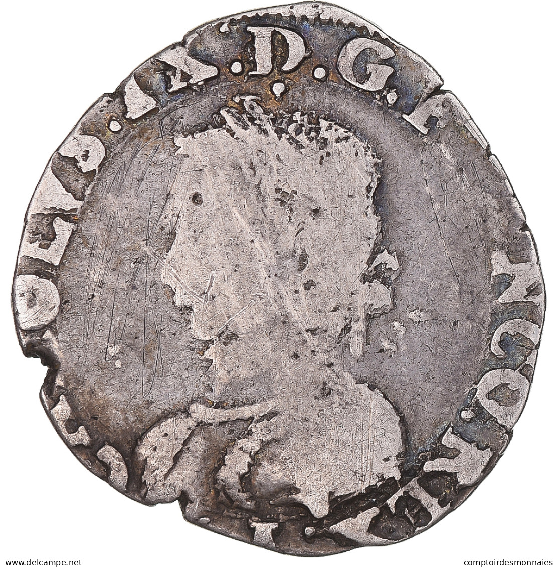 Monnaie, France, Charles IX, 1/2 Teston, 1565, Limoges, 3ème Type, TB, Argent - 1560-1574 Charles IX