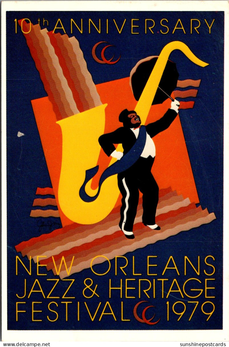 Lousiana New Orleans Jazz & Heritage Festival Poster 1979 10th Anniversary - New Orleans