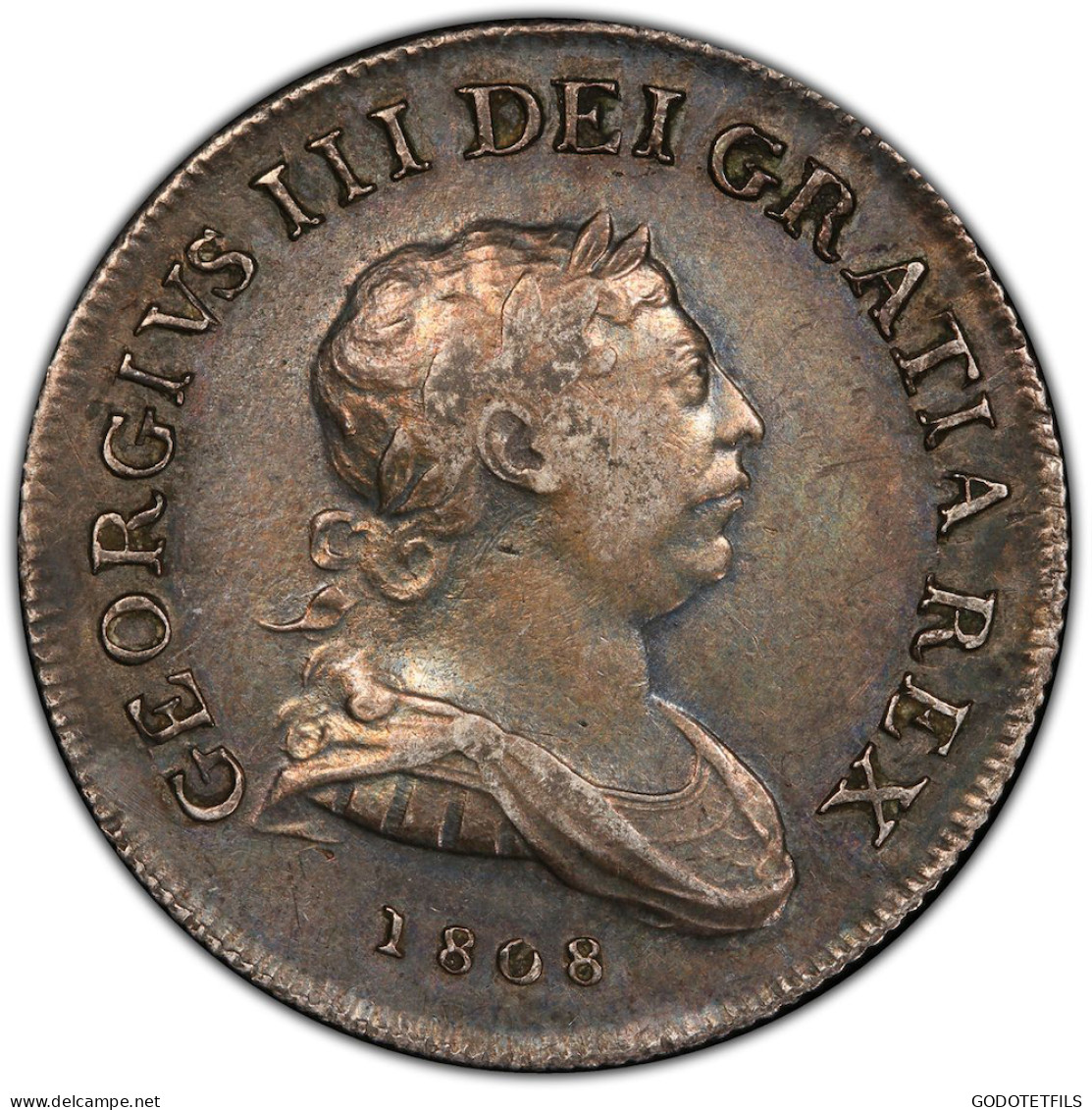 Monnaie Gradée PCGS XF45 : Royaume-Uni Georges III 30 Pence 1808 Banque DIrlande - Autres & Non Classés