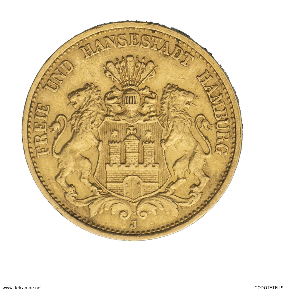 Allemagne-Ville Libre DHambourg 20 Mark 1887 Hambourg - 5, 10 & 20 Mark Oro