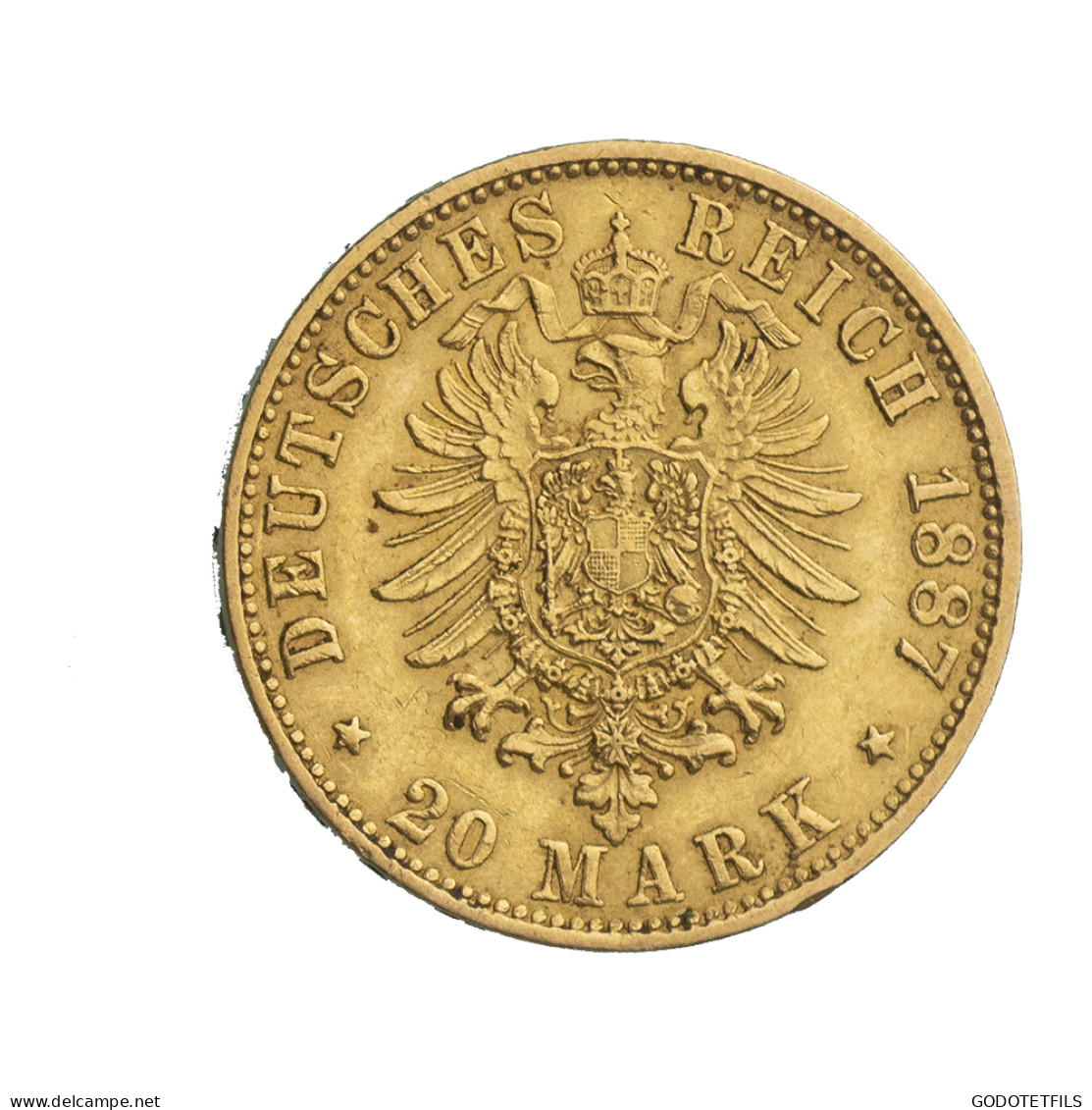 Allemagne-Ville Libre DHambourg 20 Mark 1887 Hambourg - 5, 10 & 20 Mark Goud