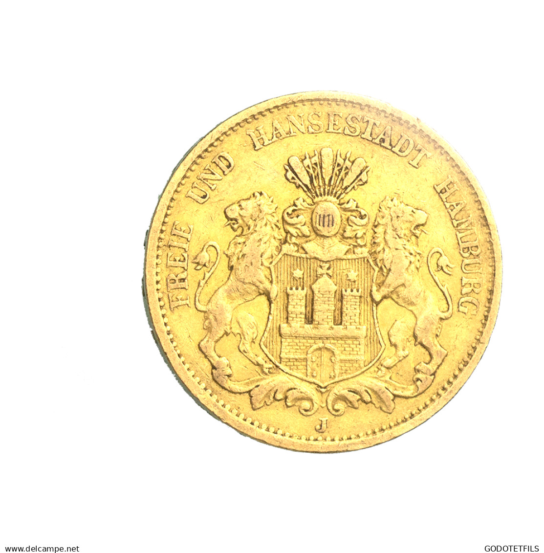 Allemagne-Ville Libre DHambourg 20 Mark 1883 Hambourg - 5, 10 & 20 Mark Goud