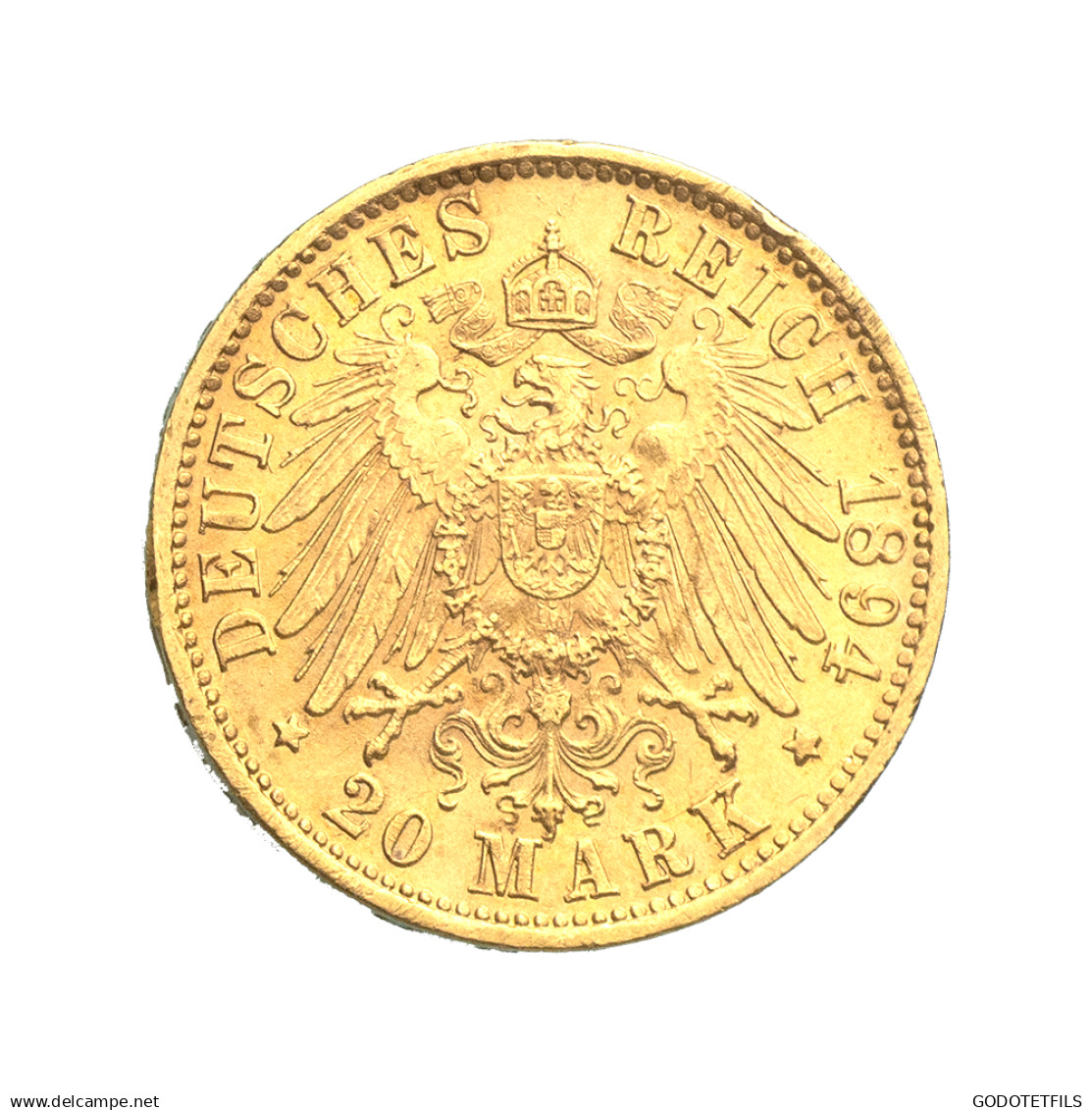 Allemagne-Royaume De Wurtemberg-20 Mark 1894 Stuttgart - 5, 10 & 20 Mark Oro