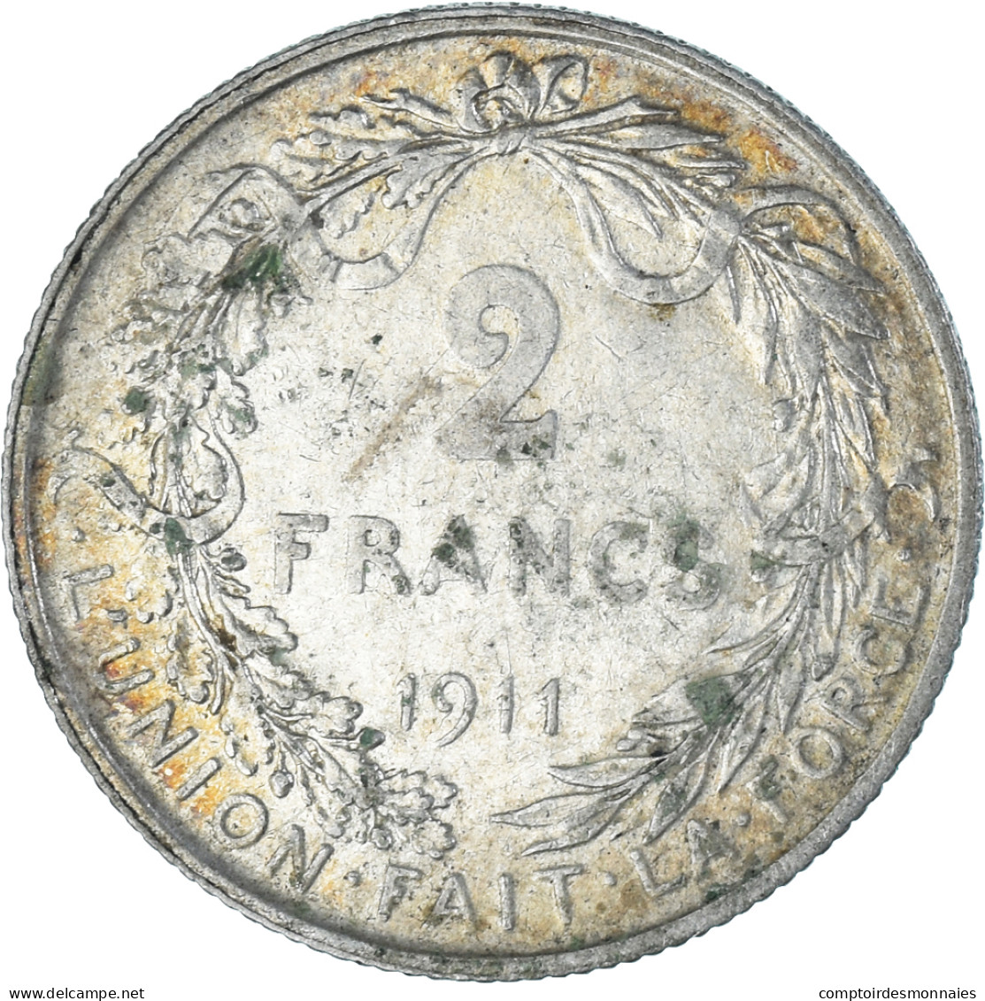 Monnaie, Belgique, 2 Francs, 2 Frank, 1911, TTB+, Argent, KM:74 - 2 Francos