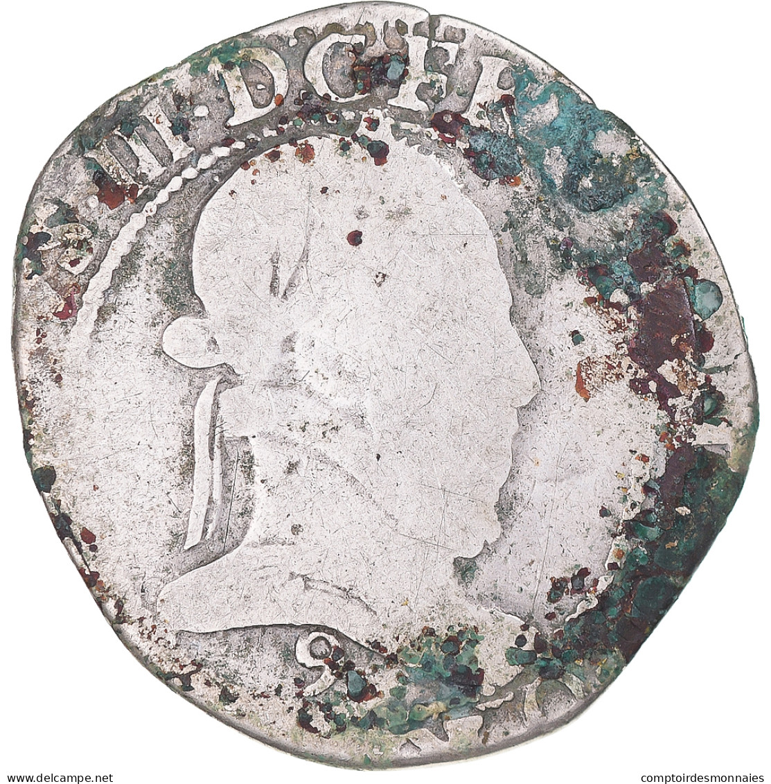 Monnaie, France, Henri III, 1/2 Franc Au Col Plat, 1576, Rennes, TB, Argent - 1574-1589 Henry III