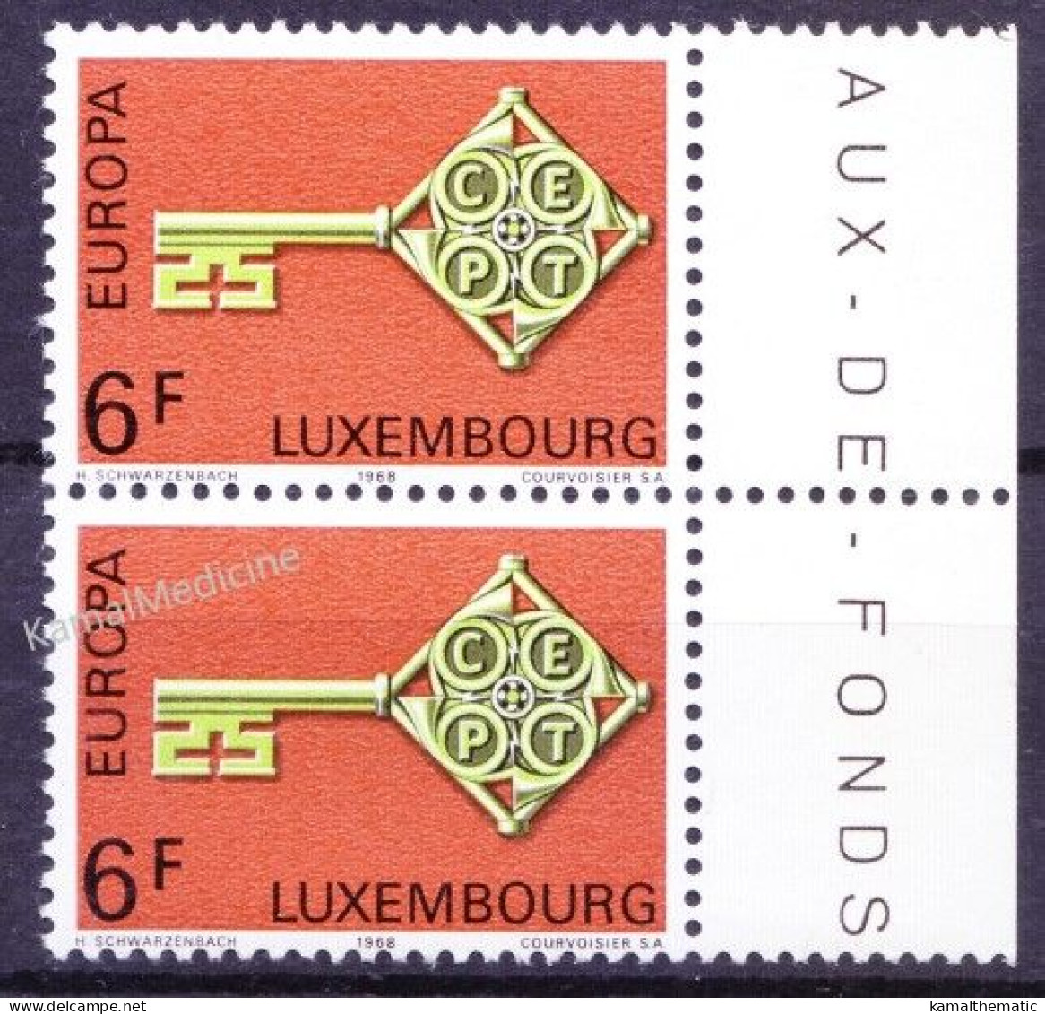 Luxembourg 1968 Pair, Europa Key With CEPT Emblem In Key Grip - 1968