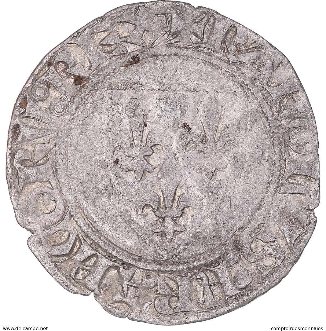 Monnaie, France, Charles VI, Blanc Guénar, 1389-1422, Angers, 2ème émission - 1380-1422 Charles VI The Beloved