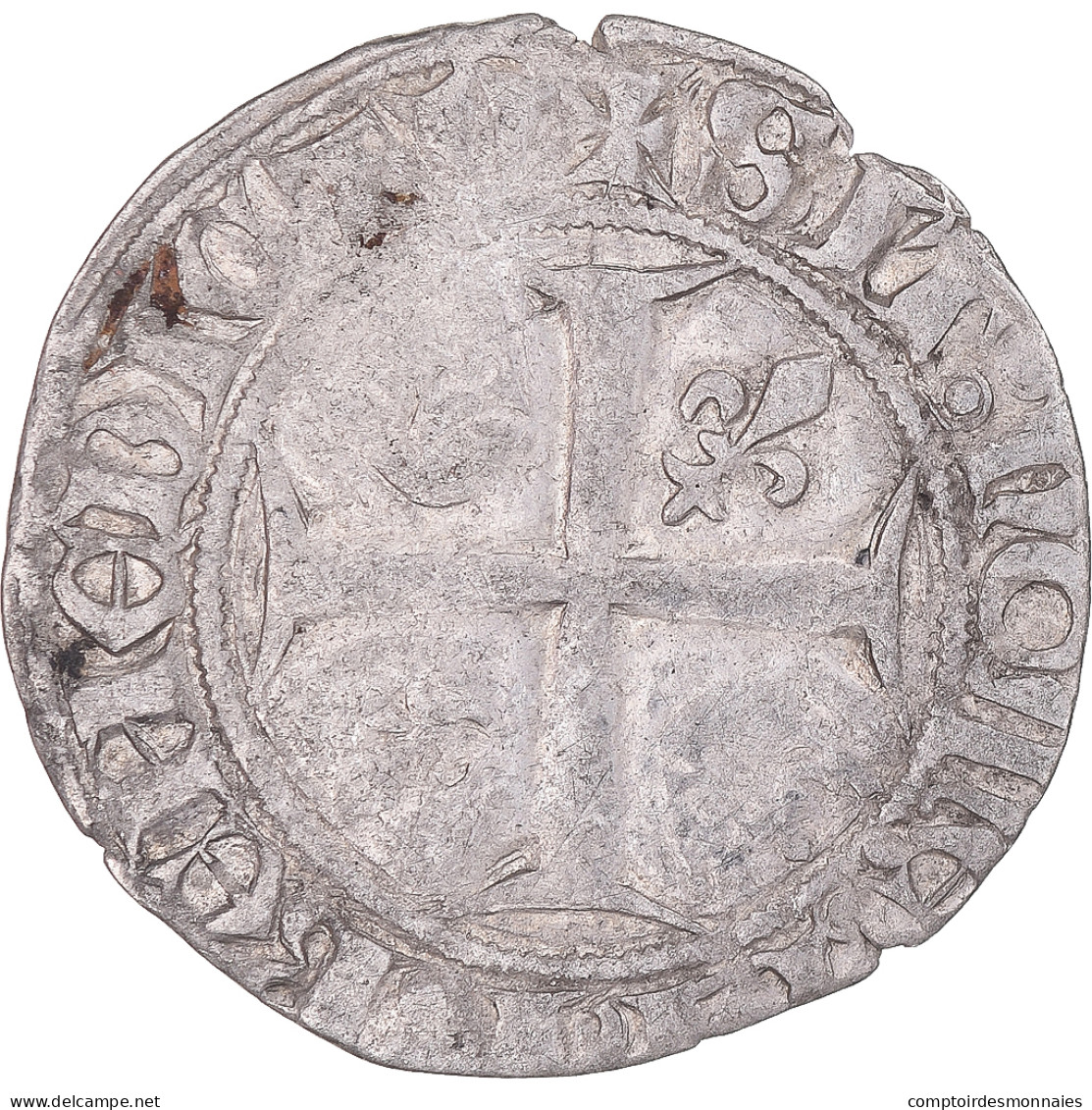 Monnaie, France, Charles VI, Blanc Guénar, 1389-1422, Angers, 2ème émission - 1380-1422 Charles VI Le Fol