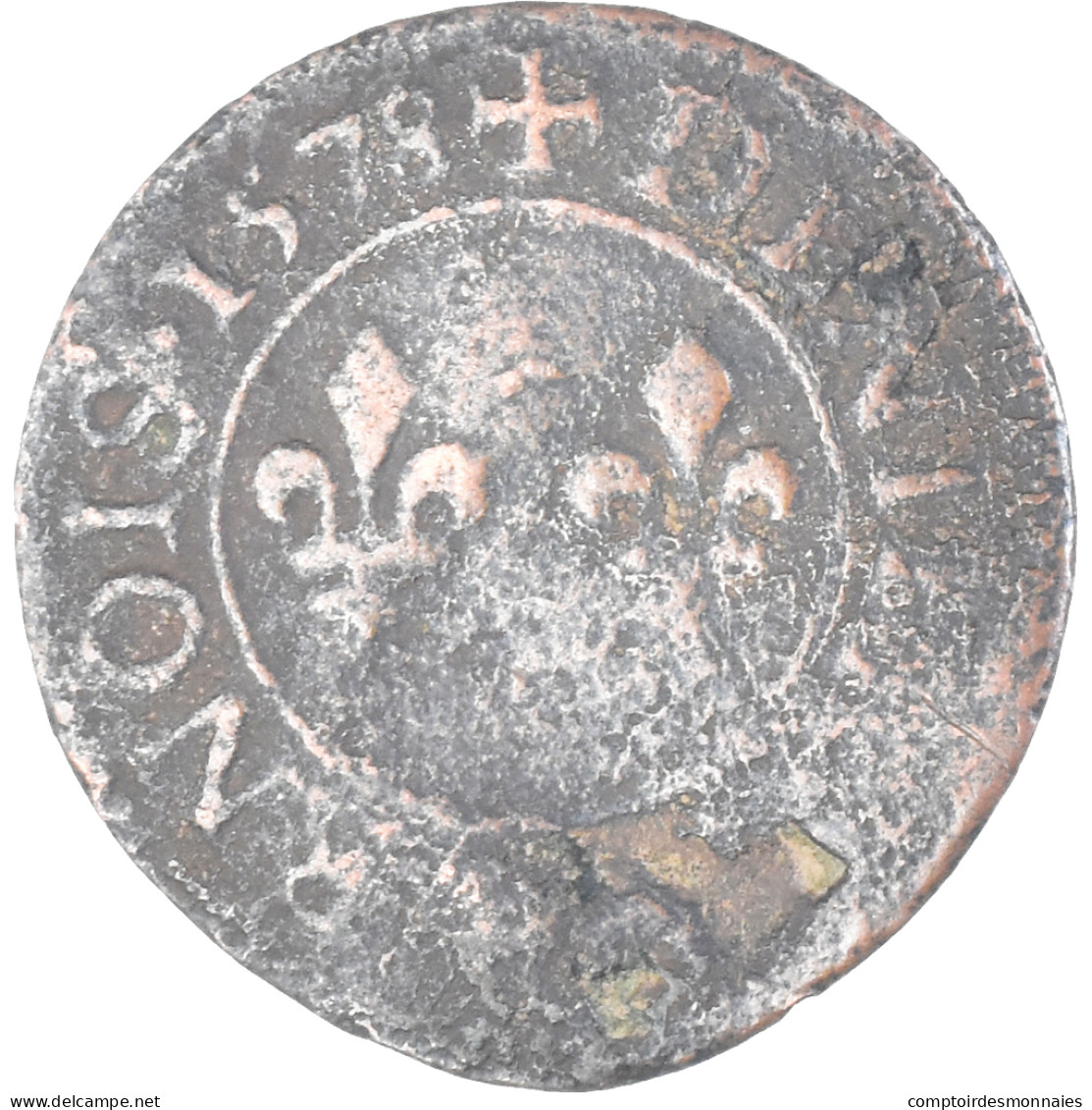 Monnaie, France, Henri III, Denier Tournois, 1578, TB, Cuivre - 1574-1589 Enrico III