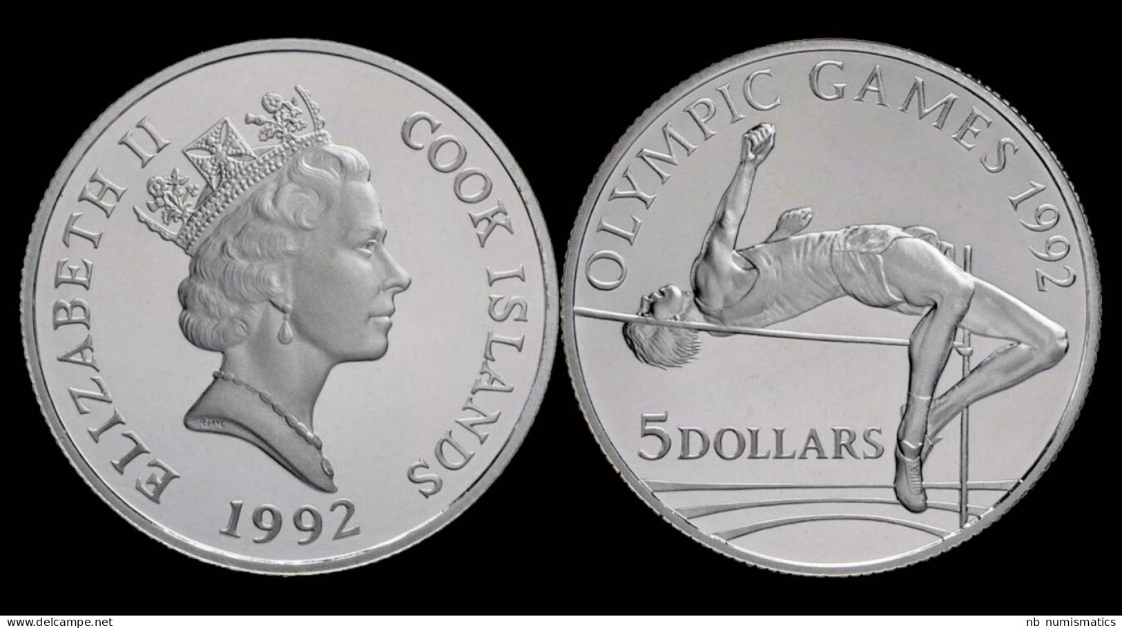 Cook Islands 5 Dollar 1992- Olympic Games 1992 In Barcelona - Cook Islands