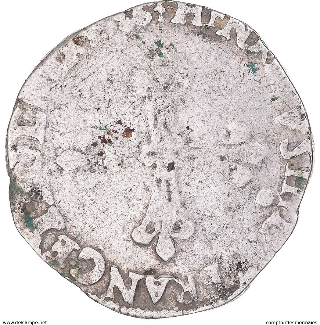 Monnaie, France, Henri III, 1/8 Ecu, 1586, Rennes, TB+, Argent, Gadoury:485 - 1574-1589 Heinrich III.