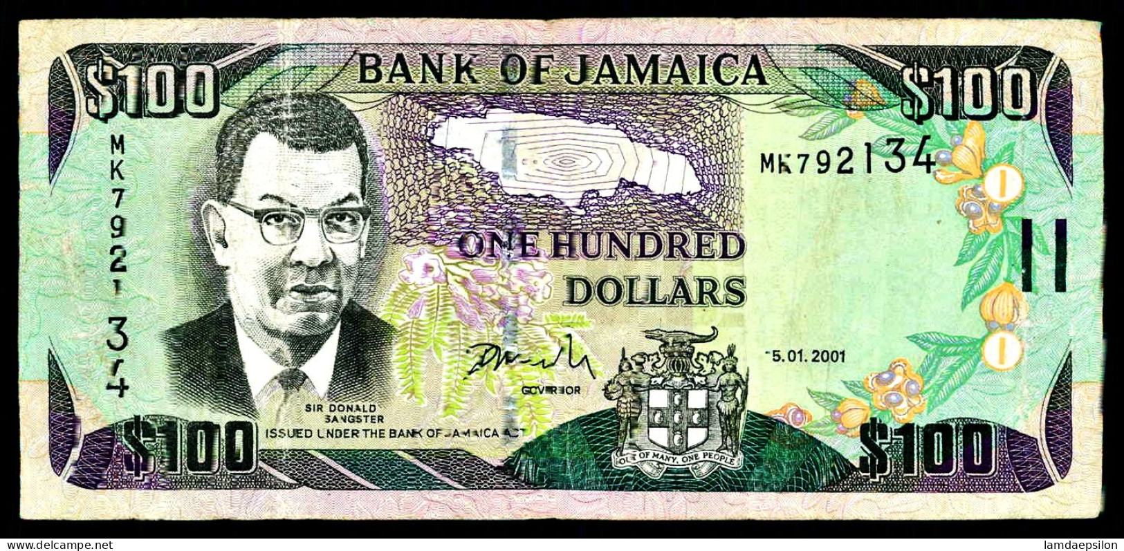 A8 JAMAICA    BILLETS DU MONDE   BANKNOTES  100 DOLLARS  2001 - Jamaique