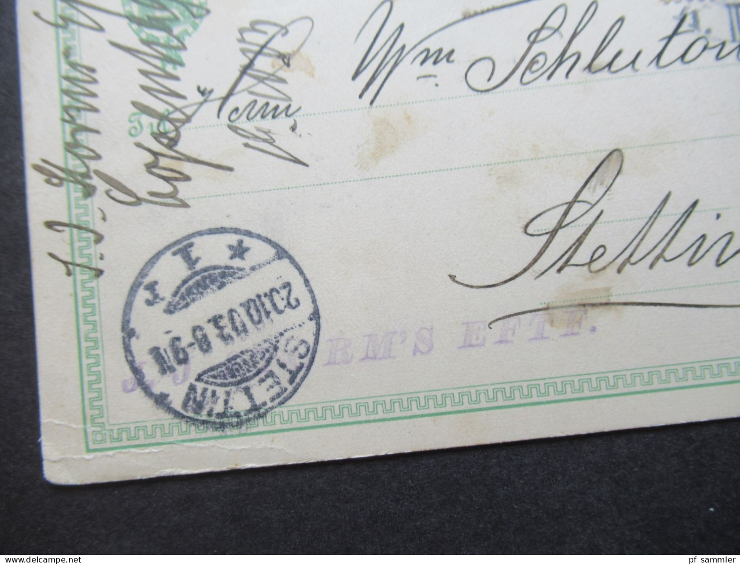 Dänemark 1903 Ganzsache Mit Wertgleicher Zusatzfrankatur! Kopenhagen Nach Stettin Mit Ank. Stempel Stettin * 1 R - Interi Postali