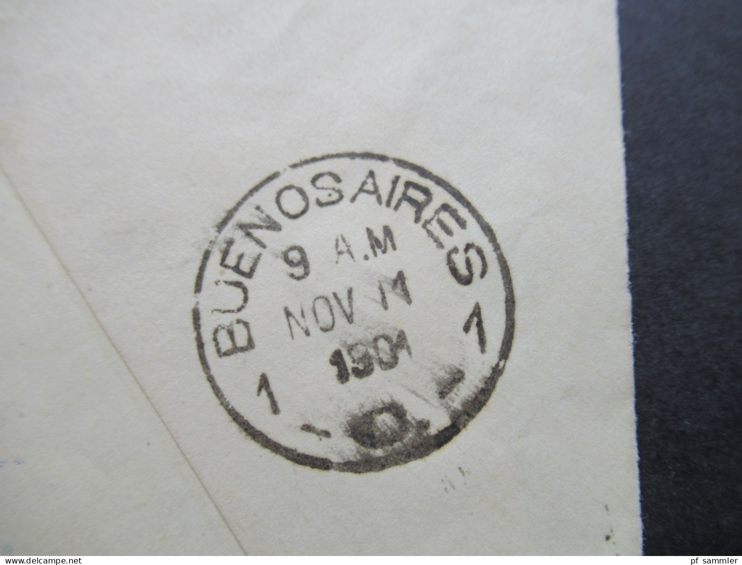 Argentinien 1901 Bedruckter Ganzsachen Umschlag / Senor F. Leinau Bolsa No30 Buenos Aires / Wertstempel Roter Überdruck - Interi Postali